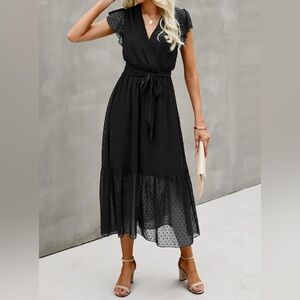 BTFBM Swiss Dot Black Dress